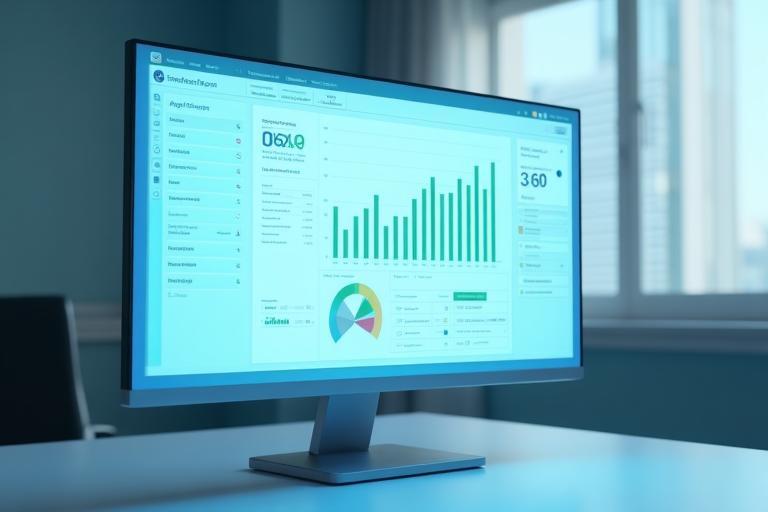 Interface logicielle de gestion RH affichée sur un écran moderne